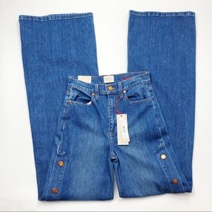 alice and olivia side snap jeans
